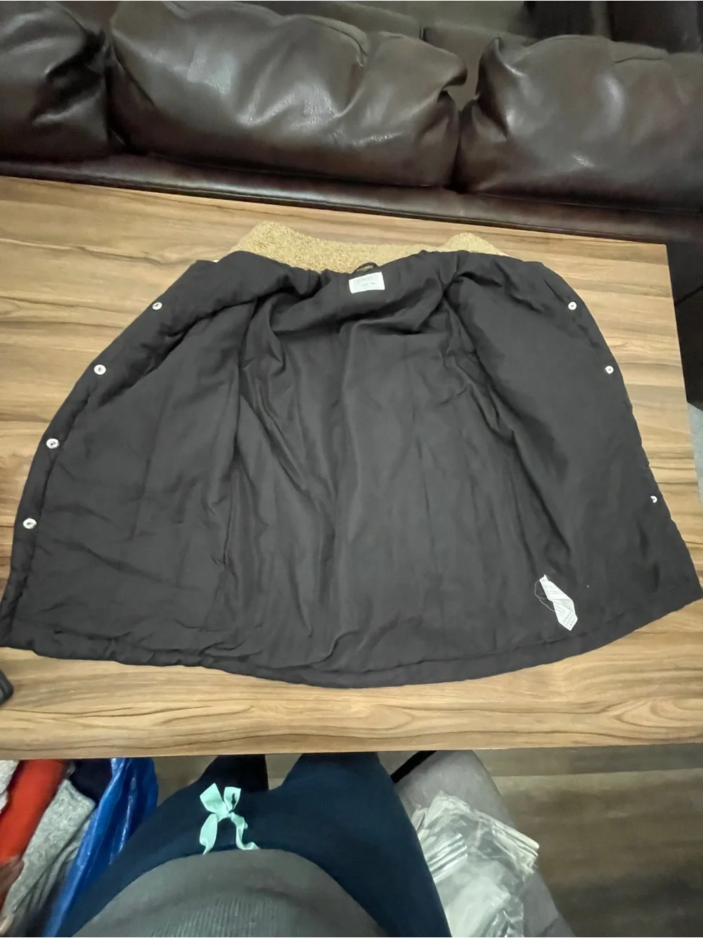 Zara Camel Teddy Sherpa Jacket with Black Trim